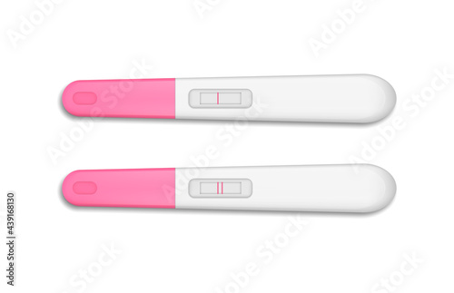 Realistic Positive Pregnancy Test.Vector illustration isolated on white background.