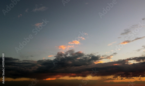 Bright contrasting clouds at sunset