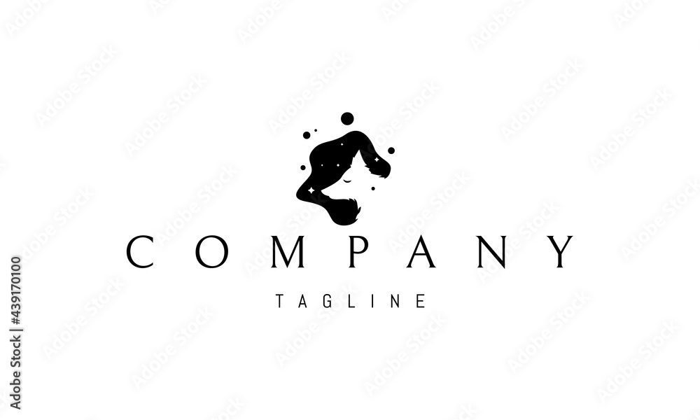 Vector logo on which an abstract image of a silhouette of a dog. Vector logo on which an abstract image of a silhouette of a dog.