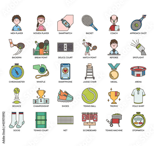 Tennis  , Thin Line and Pixel Perfect Icons