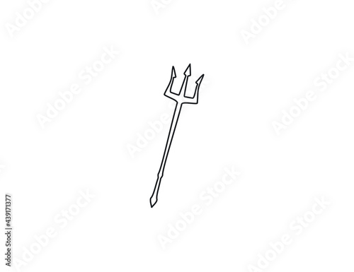 Hell, instrument, trident icon on white background. Vector illustration.