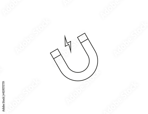 Magnetic attraction, magnet icon on white background. Vector illustration.