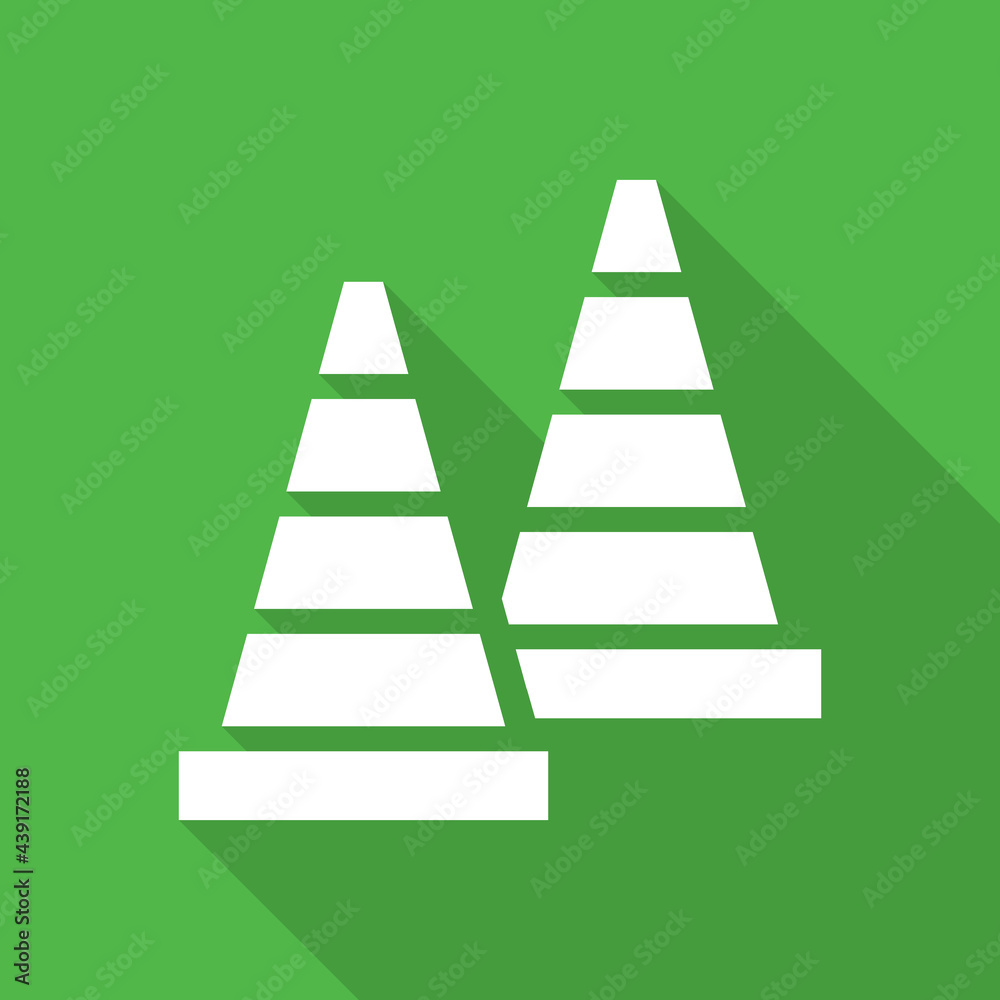 Football or Soccer Field Cone Vector icon in Solid Long Shadow Style. Field cones are used as field markers or training. Vector illustration icons can be used for apps, websites, or part of a logo. Football or Soccer Field Cone Vector icon in Solid Long Shadow Style. Field cones are used as field markers or training. Vector illustration icons can be used for apps, websites, or part of a logo.