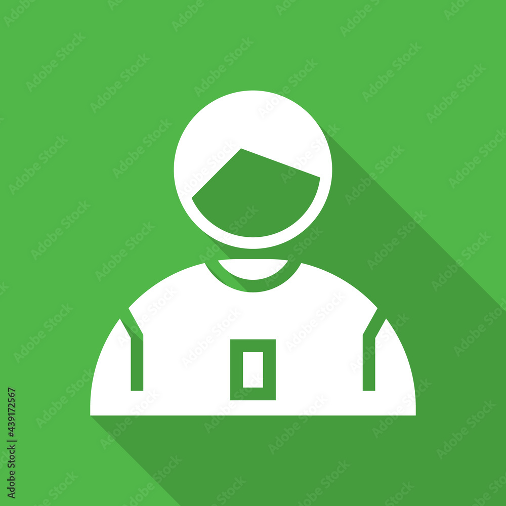 Football or Soccer Player Vector icon in Solid Long Shadow Style. The soccer player icon is a symbol of user or avatar account. Vector illustration icons can be used for apps, websites, or logo Football or Soccer Player Vector icon in Solid Long Shadow Style. The soccer player icon is a symbol of user or avatar account. Vector illustration icons can be used for apps, websites, or logo