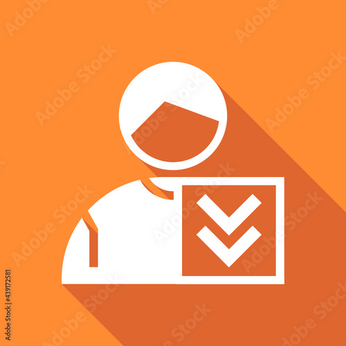 Football or Soccer Player in Vector icon in Solid Long Shadow Style. The soccer player icon is the player entering the match. Vector illustration icons can be used for apps, websites, or part of logo.