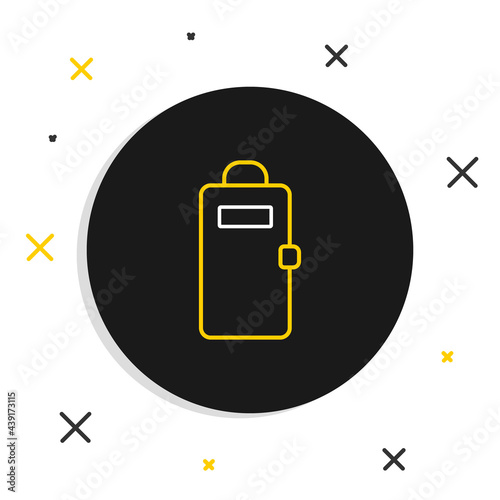 Line Police assault shield icon isolated on white background. Colorful outline concept. Vector
