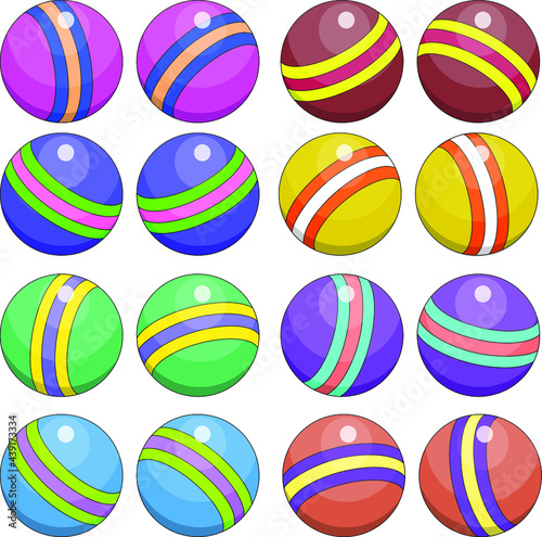 set of colorful round toys for the new year, colorful balls