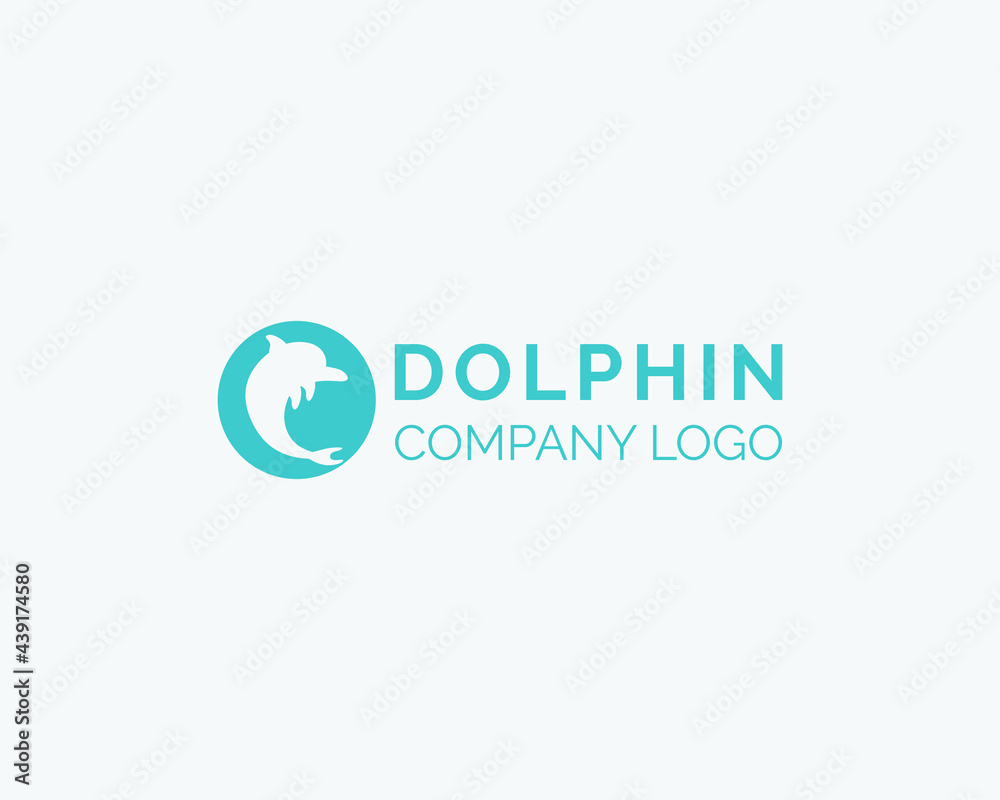 abstract dolphin logo design