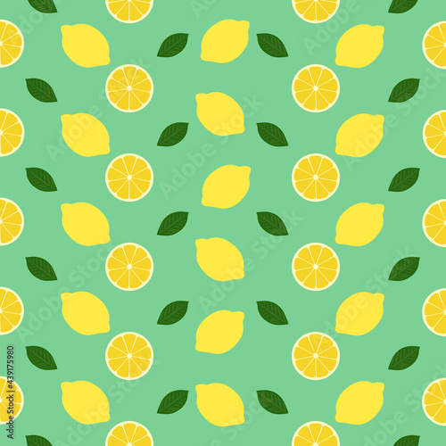 Seamless lemon pattern.