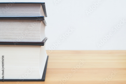 Stack of books on white background. quality photo