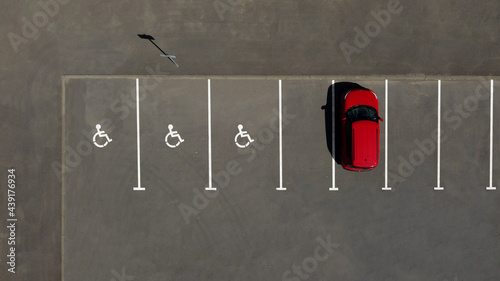 car parking for people with disabilities, top view