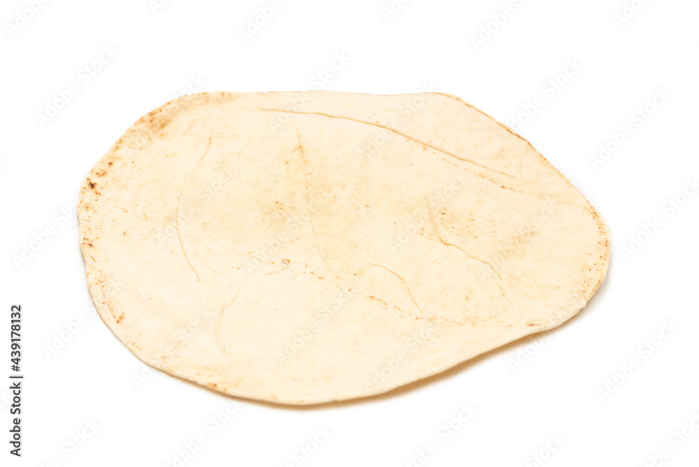 Grilled pitta bread isolated on white background. Grilled pitta bread isolated on white background.