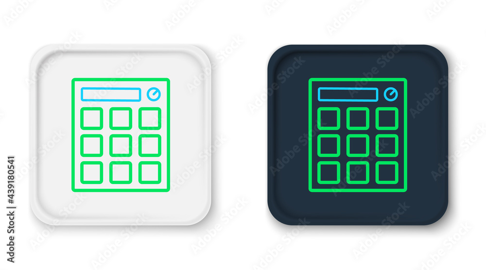 Line Drum machine music producer equipment icon isolated on white background. Colorful outline concept. Vector Line Drum machine music producer equipment icon isolated on white background. Colorful outline concept. Vector