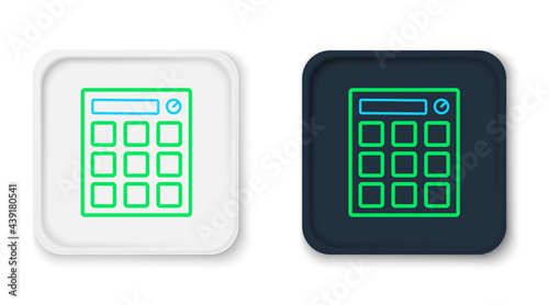 Line Drum machine music producer equipment icon isolated on white background. Colorful outline concept. Vector