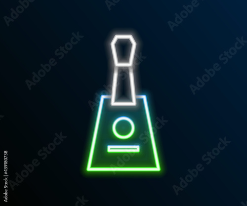 Glowing neon line Musical instrument balalaika icon isolated on black background. Colorful outline concept. Vector