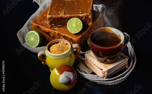cup of panela water, Created from asucar cane that comes from Colombia. photo