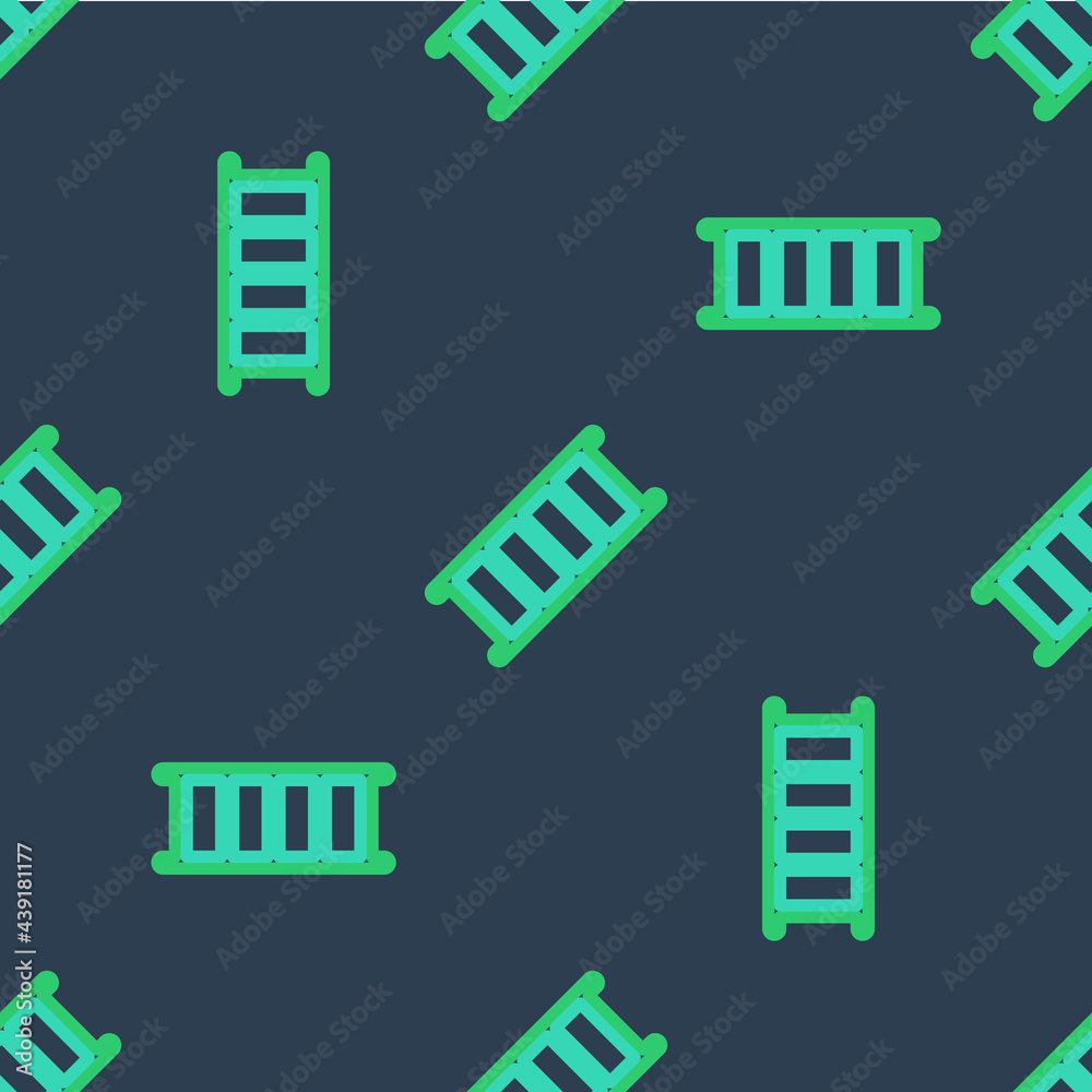 Line Fire escape icon isolated seamless pattern on blue background. Pompier ladder. Fireman scaling ladder with a pole. Vector Line Fire escape icon isolated seamless pattern on blue background. Pompier ladder. Fireman scaling ladder with a pole. Vector