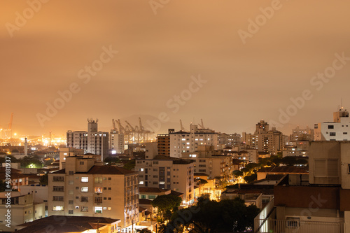 view of the city in the nightfall