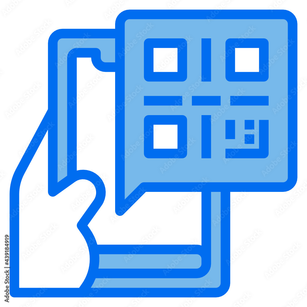 qr code blue line icon qr code blue line icon