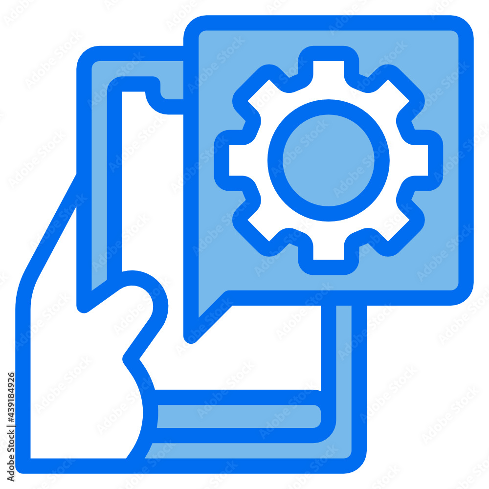 setting blue line icon setting blue line icon