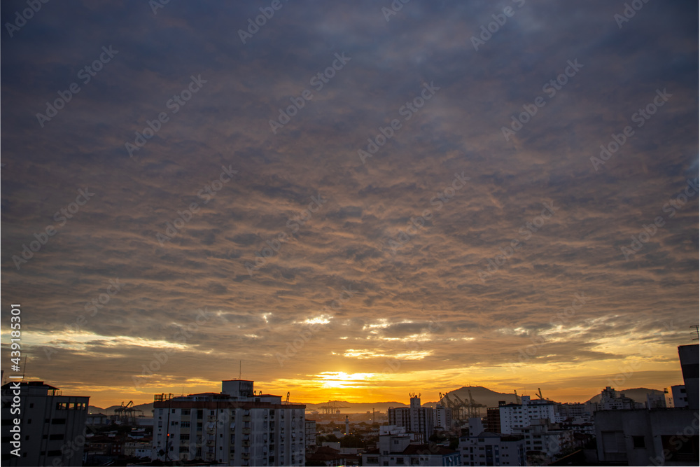 sunrise with clouds