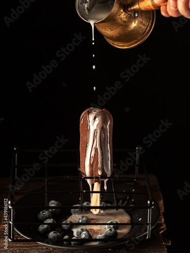 popsicle in chocolate ice cream