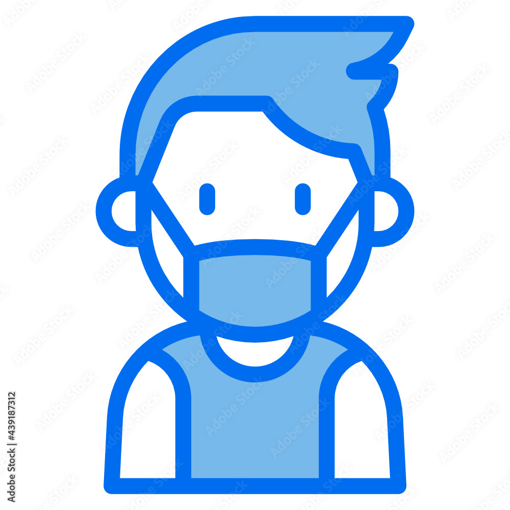 kid blue line icon