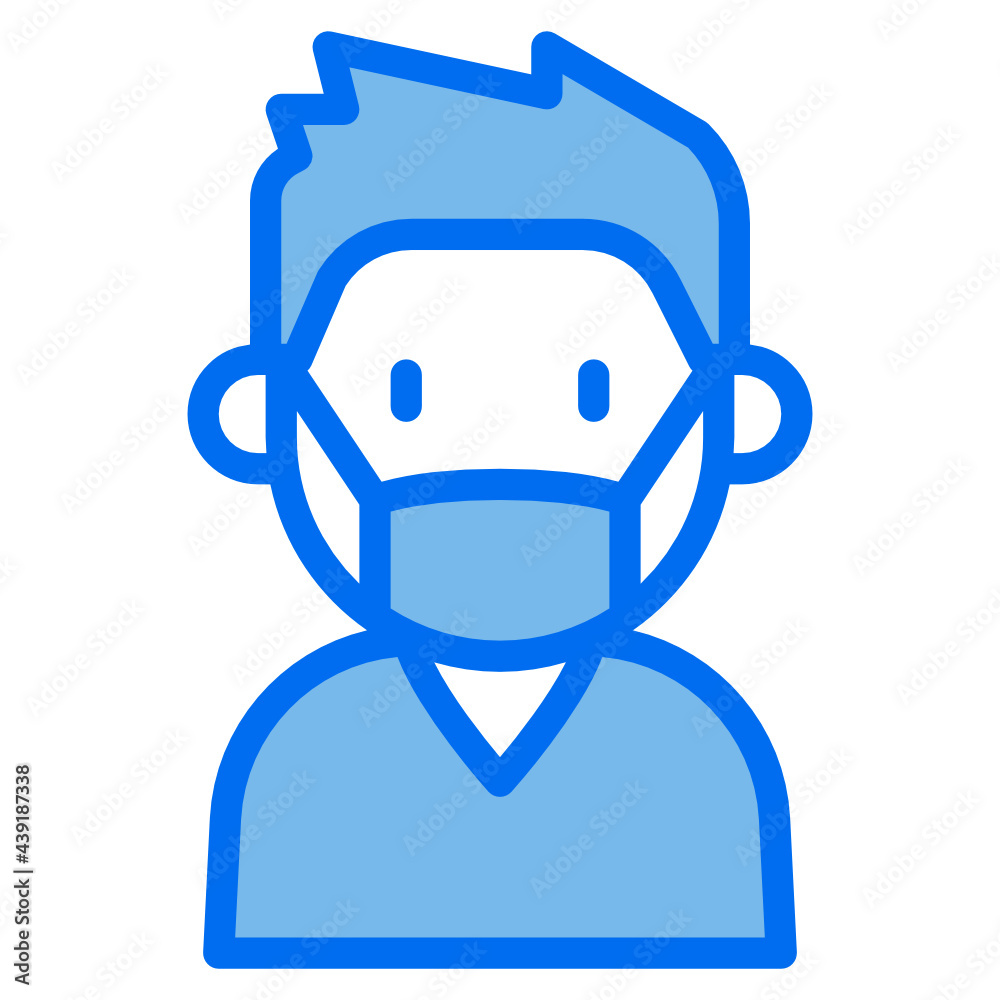 kid blue line icon