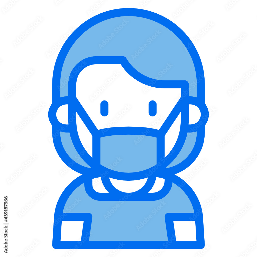 kid blue line icon