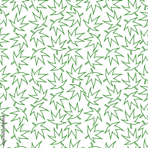 Green leaf seamless pattern for backgrounds, textures, fabric motifs, gift wrapping, packaging and wallpapers