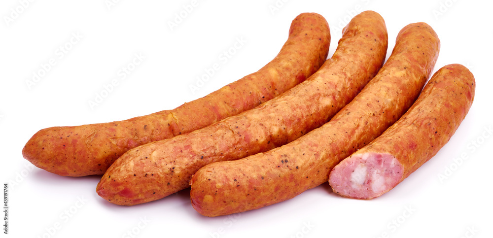 Dried Pork sausages, isolated on white background. High resolution image. Dried Pork sausages, isolated on white background. High resolution image.