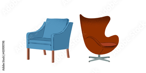armchair and chairs