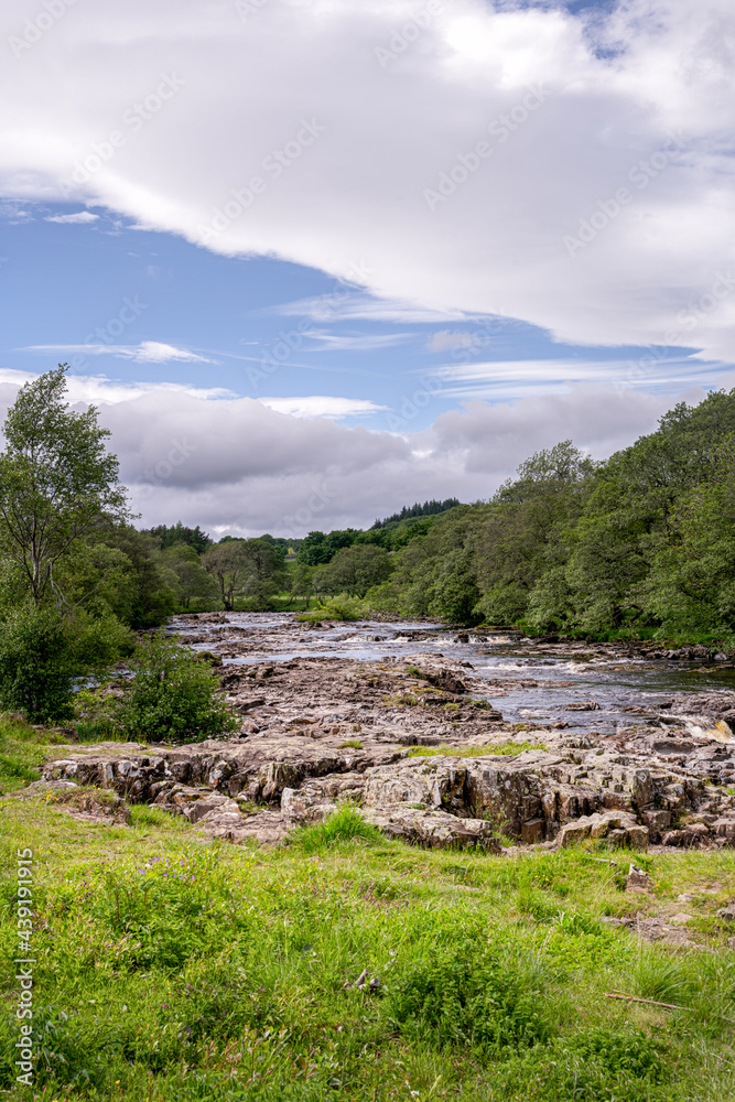 River Tees in spring in Upper Teesdale, County Durham, England