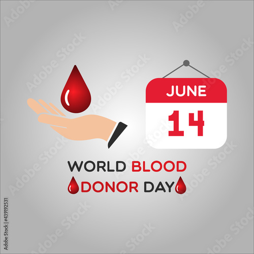Blood Drop On Hand illustration, 14th June World Blood Donor Day Design Template