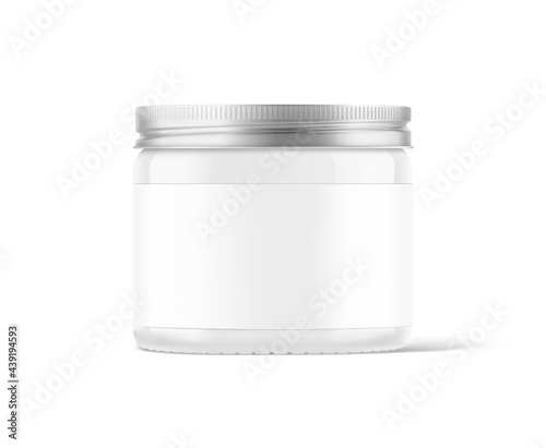 Blank package jar mockup. Vector illustration isolated on white background. Can be use for your design, advertising, promo and etc. EPS10. 