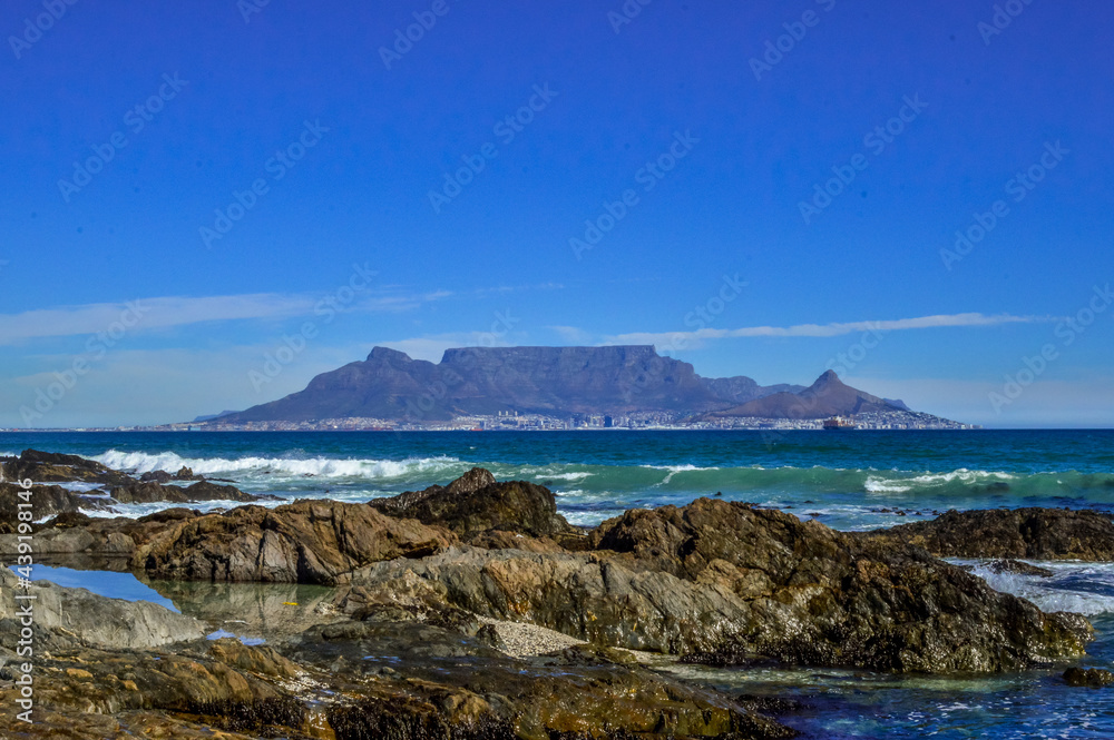 Table mountain beach , view from Blouberg cape town