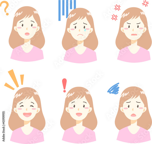 女性のリアクションバリエーション