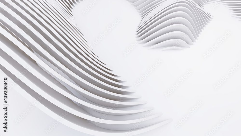 Abstract Curved Shapes. White Circular Background. Abstract Curved Shapes. White Circular Background.