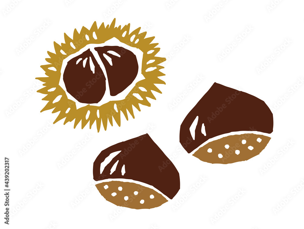 栗 レトロなかわいいイラスト Stock Vector Adobe Stock
