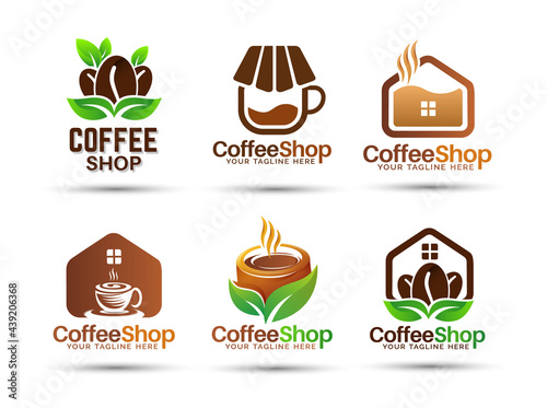 Coffee shop vector logo design bundle