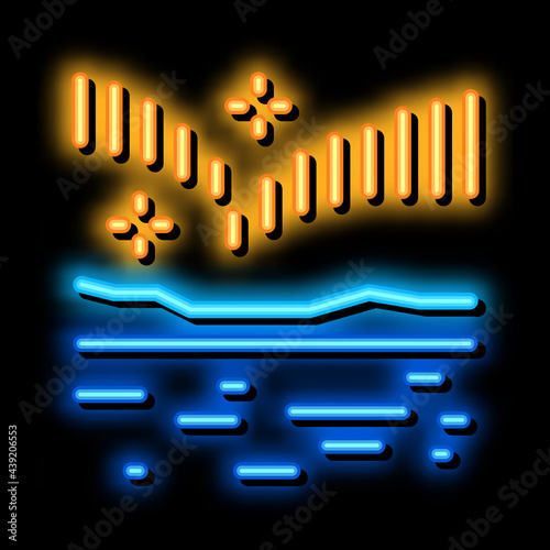 nothern lights neon light sign vector. Glowing bright icon nothern lights sign. transparent symbol illustration