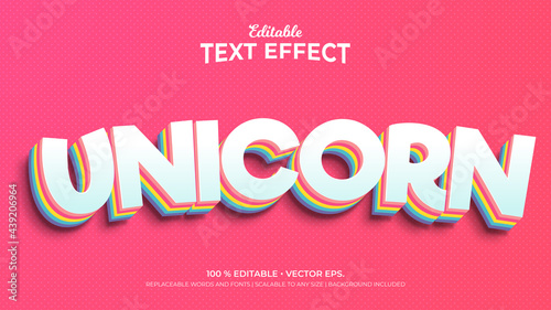 Photo Unicorn, Text Effects, 3d Editable Text Style