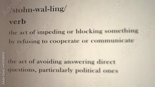 Stonewalling Definition photo