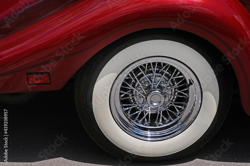 wheel and fender of a classic car
