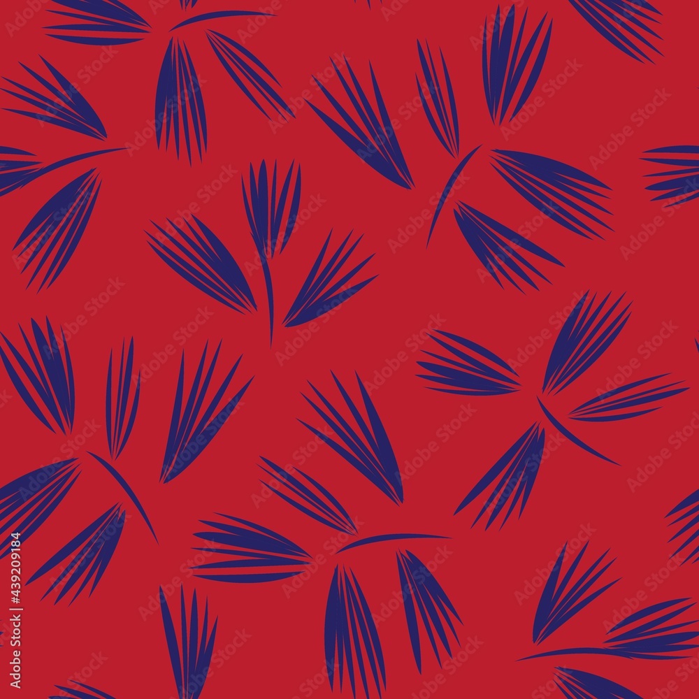 Red Floral Brush strokes Seamless Pattern Background