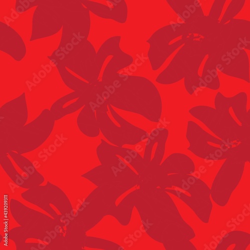 Red Floral Brush strokes Seamless Pattern Background