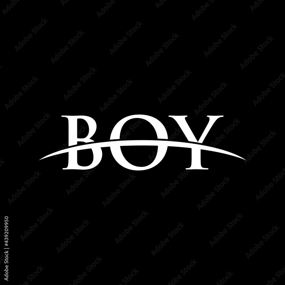 BOY initial movement swoosh overlapping horizon, business company logo design inspiration BOY initial movement swoosh overlapping horizon, business company logo design inspiration