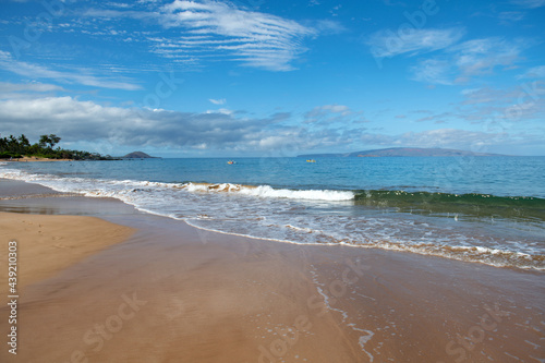 Shore dream tranquility. Scenic landscape view of beach on the Hawaiian Island of Maui.