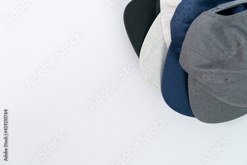 Hats on white background