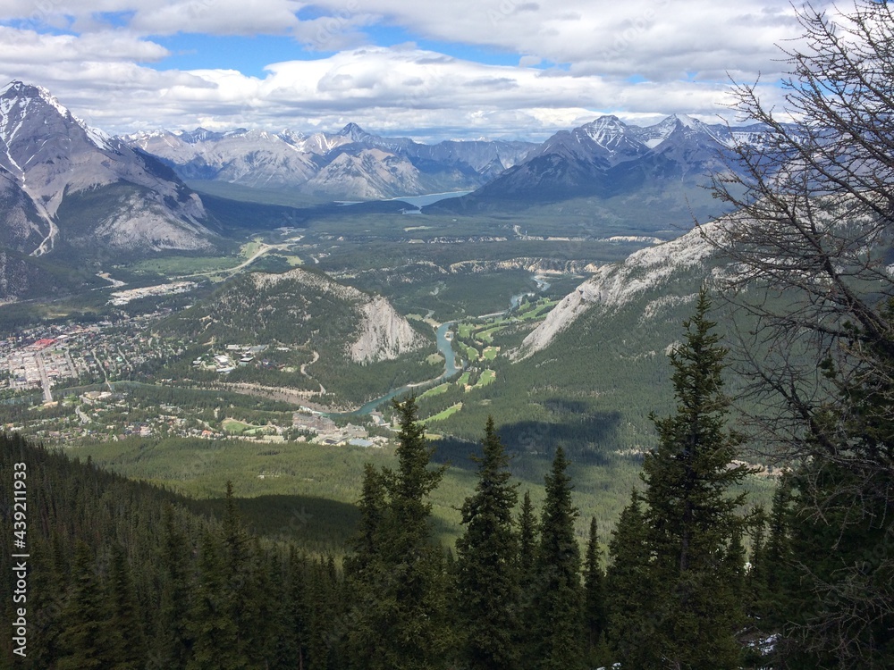 Stunning views of Banff National Park from Sulfur mountain ridge Stunning views of Banff National Park from Sulfur mountain ridge